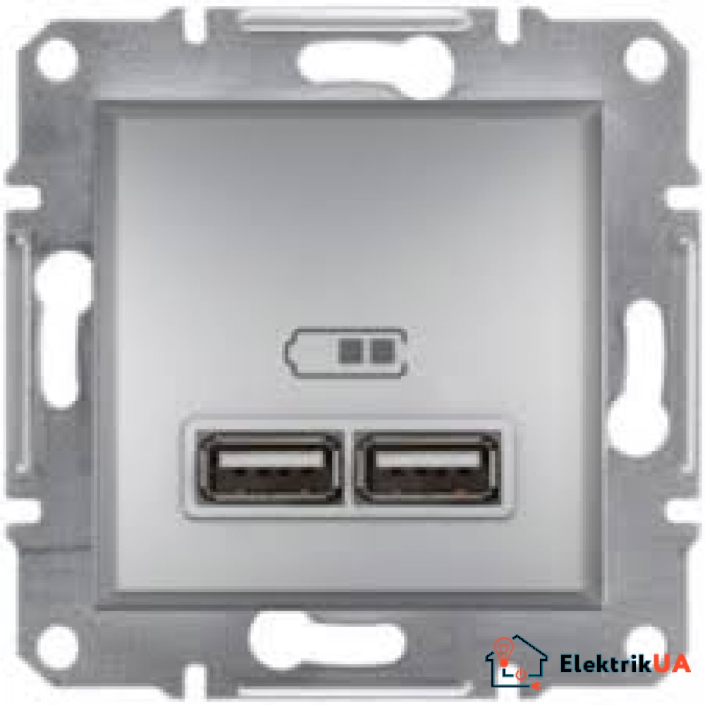 ЕРН2700261 USB розетка 2,1A Schneider Electric Asfora Алюміній